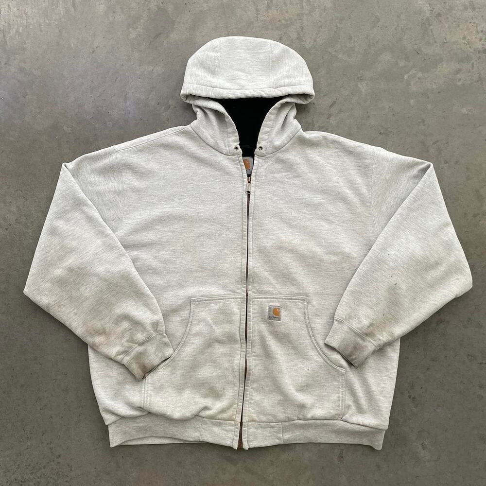 Vintage Carhartt Grey Distressed Heavy Hoodie